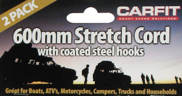 Carfit 600mm Bungee Strap Steel Hooks Set Of 2 - 46BC600-2