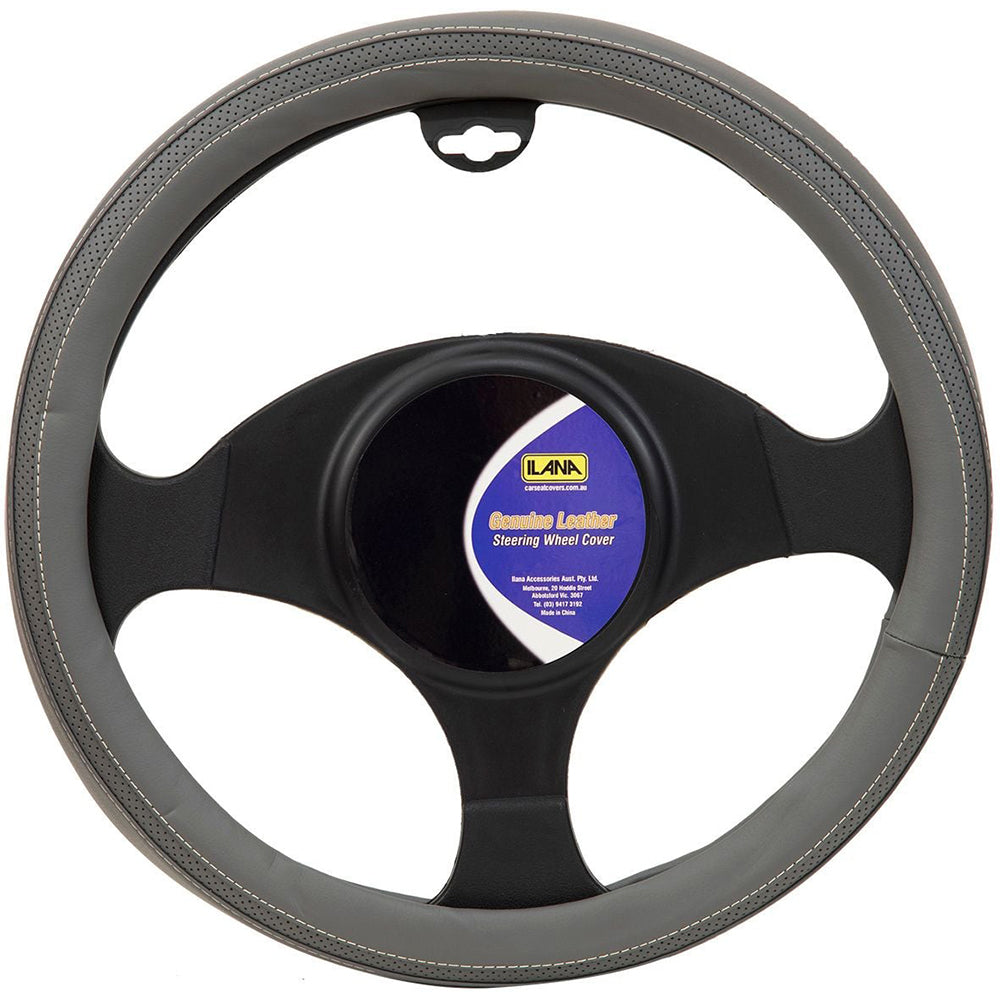 Ilana Steering Wheel Cover Typical Leather Grey - 22/TYPLSWCGRE (Pickup Only)
