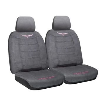 RM Williams Suede Velour Seat Covers Jillaroo Grey / Pink Size 30 - VLRMWJBX-GRY30