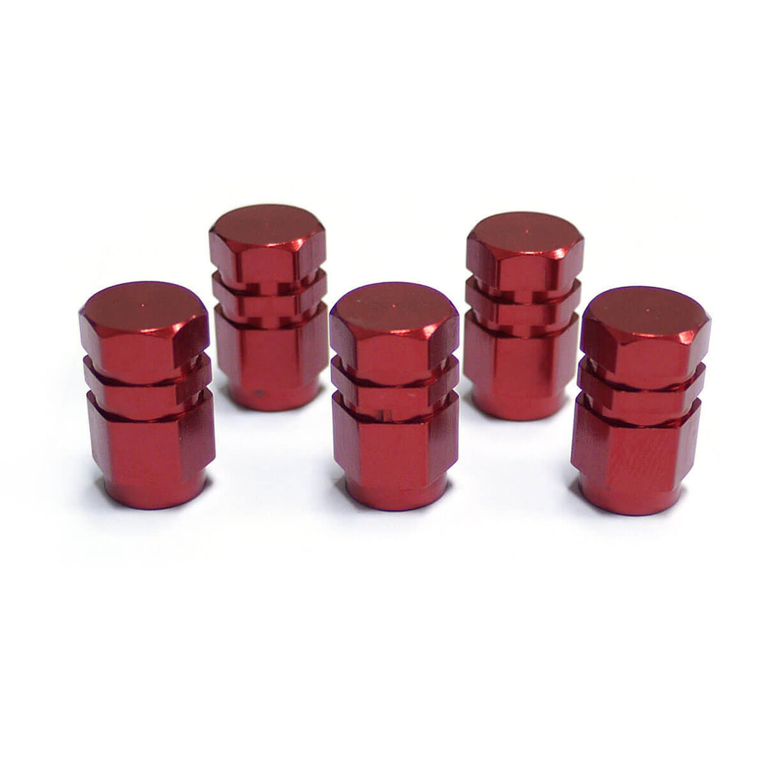 SAAS Red Metal Valve Caps - 5 Pack - 194255