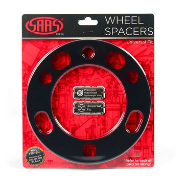 SAAS Wheel Spacer Pair Universal 6 Stud 6mm Black - WS6006B