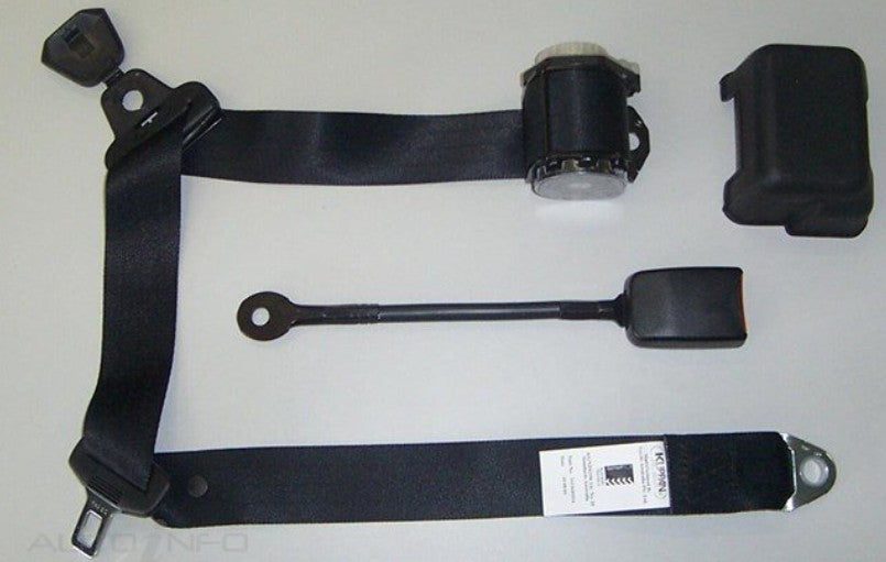 APV Safety Products 90/90 On-Pillar Retractor 3.2m Lap Sash Seat Belt with 400mm Stalk Type Lower Strap and Fasteners (Black) - K1513