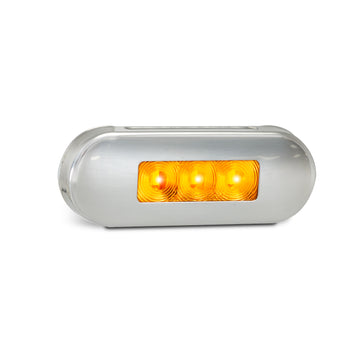 LED Autolamps 86AAM LED Amber Side Marker Lamp with Coloured Lens - Brushed Steel Bezel