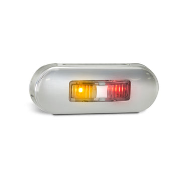 LED Autolamps 86ARM LED Amber/Red Side Marker Lamp with Clear Lens and Coloured LEDs - Brushed Steel Bezel
