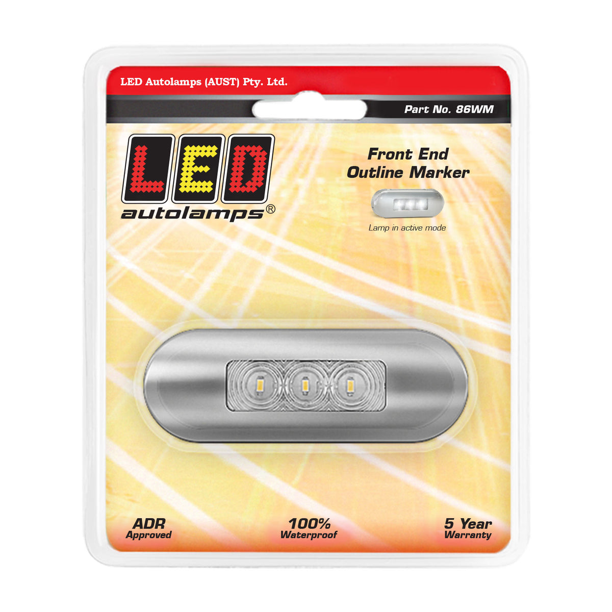 86wm Led LED Autolamps 86WM LED Front End Outline Marker Lamp with Clear Lens ...
