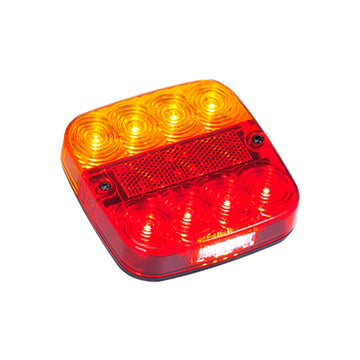 LED Autolamps 99ARLM Square Rear Combination LED Lamps with Inbuilt Reflector and Licence Plate Lamp