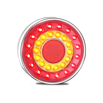 LED Autolamps MAXILAMP1XC Maxilamp Single Round Rear Combination LED Lamp with Round Reflector and Coloured Lens - Stop/Tail/Indicator