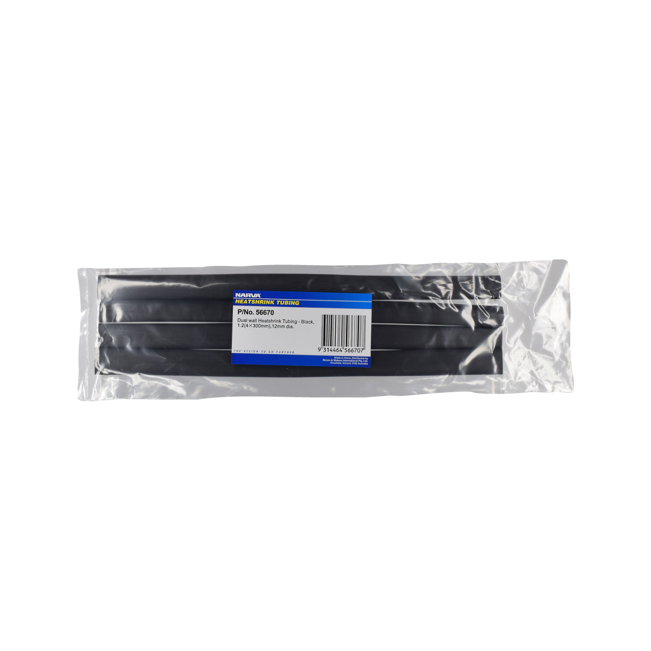 Narva 12mm Black Dual Wall Adhesive Heatshrink Tubing - 56670