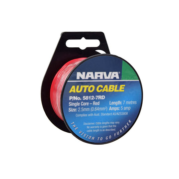 Narva 5A 2.5mm Red Single Core Cable (7M) - 5812-7Rd