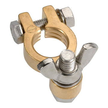 Projecta BT614-N1 Forged Brass Wingnut Terminal Clamp, Negative