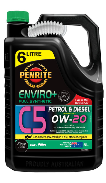 Penrite Enviro+ C5 0W-20 Full Synthetic Engine Oil 6L - EPLUSC5006