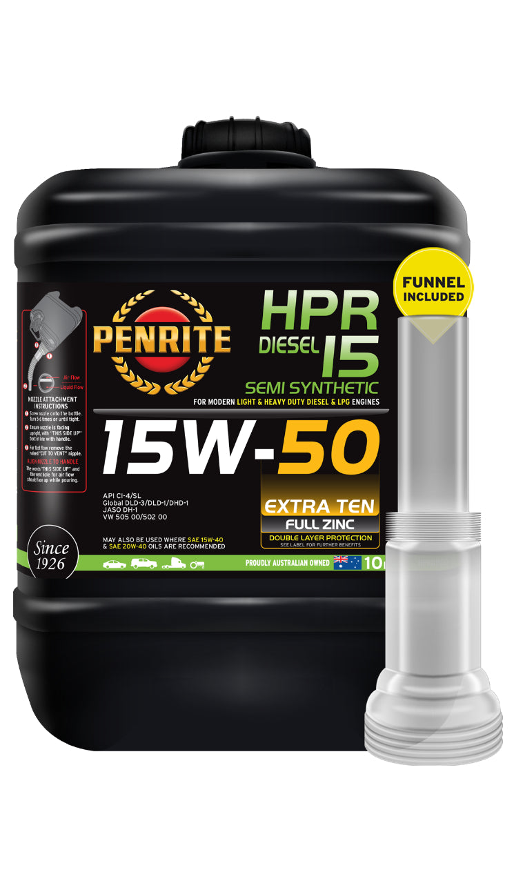 Penrite HPR Diesel 15 Semi Synthetic Engine Oil 15W-50 15W50 10L - HPRD15010 (Pickup Only)