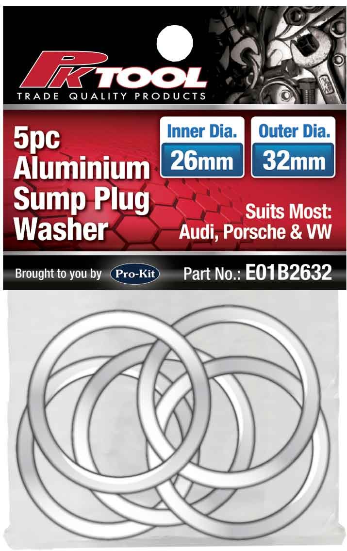 PKTool 5pc 26mm ID Aluminium Sump Washer - E01B2632 (Pickup Only)
