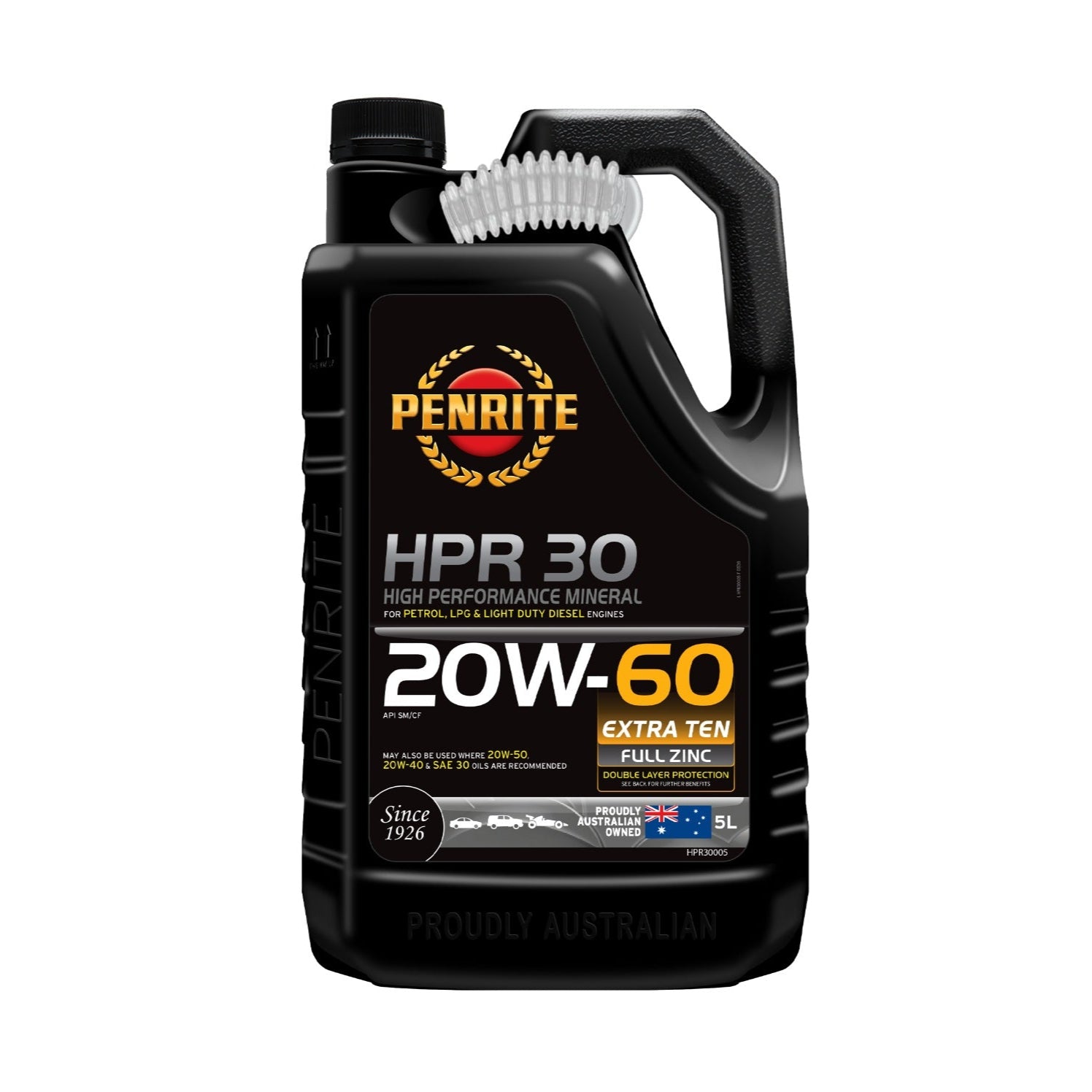Penrite HPR 30 High Performance Mineral Engine Oil 20W-60 5L - HPR30005