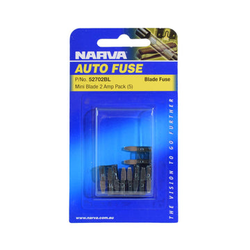 Narva 2 Amp Grey Mini BLade Fuse (Pack Of 5) - 52702BL