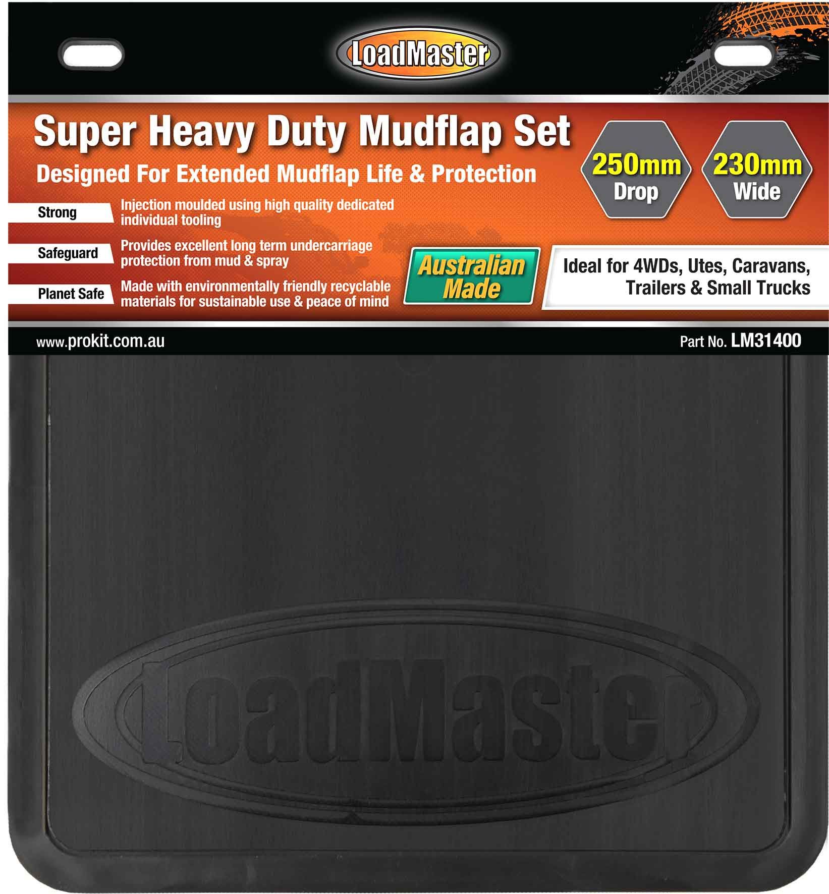 Loadmaster Super Heavy Duty Mudflap Set 250 x 230mm - LM31400