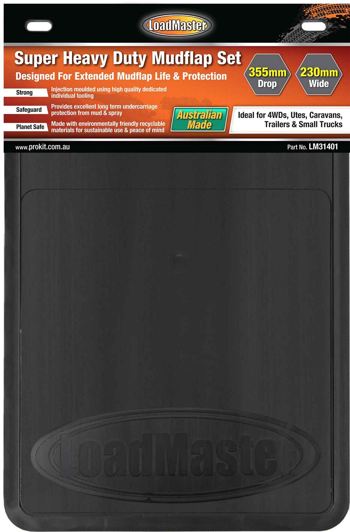 Loadmaster Super Heavy Duty Mudflap Set 355 x 230mm - LM31401