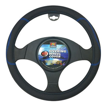 PCCovers Steering Wheel Cover - Black/Blue - PC30100BK/BL (Pickup Only)