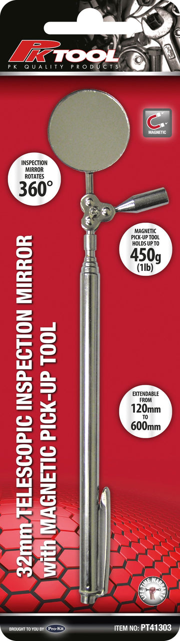 PKTool Extendable Mirror with Magnetic Pick Up Tool - PT41303 (Pickup Only)