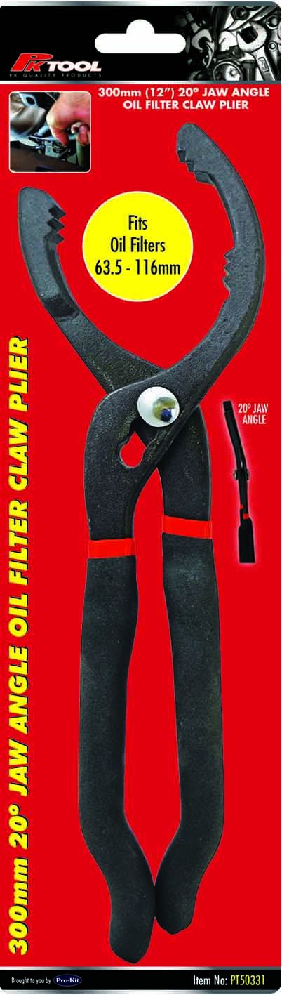 PKTool 20 Deg Angle Lift Oil Filter Plier - PT50331 (Pickup Only)