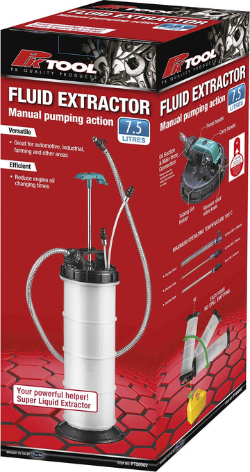 PKTool 7-1/2 Ltr Pump Action Fluid Extractor - PT50502 (Pickup Only)