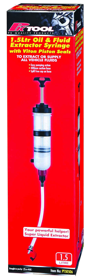 PKTool 1.5ltr Oil and Fluid Extractor Syringe with Viton Washer - PT50506 (Pickup Only)
