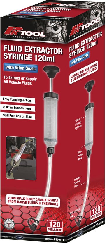 PKTool 120ml (120cc) Oil and Fluid Extractor Syringe with Viton Washer - PT50511 (Pickup Only)