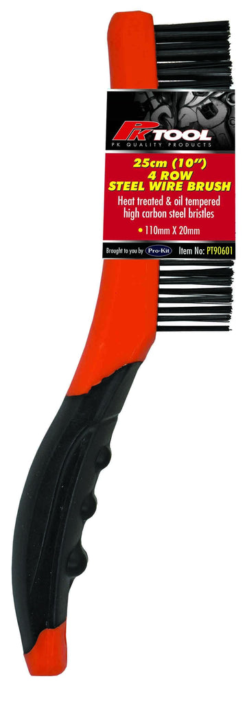 PKTool 250mm Soft Grip Handle Wire Brush - PT90601 (Pickup Only)