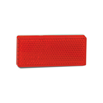 LED Autolamps 7030R Pair of Red Reflex Reflectors - Rectangle Shape with 3M Double Sided Tape Mount