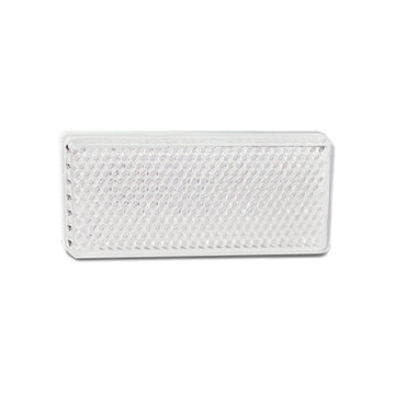 LED Autolamps 7030W Pair of White Reflex Reflectors - Rectangle Shape with 3M Double Sided Tape Mount