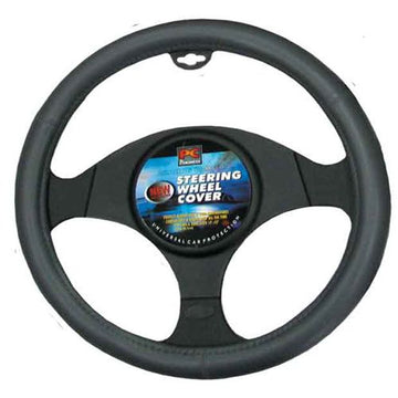 PCCovers 38cm Steering Wheel Cover - Smooth Leather Look - Dark Grey - RG2424DG (Pickup Only)