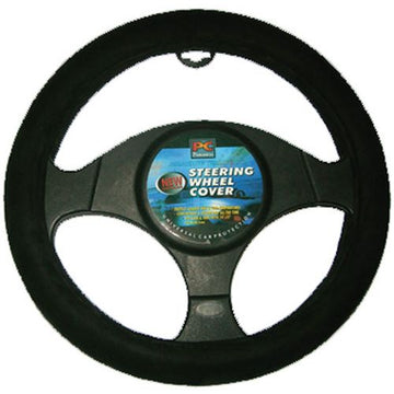 PCCovers 38cm Steering Wheel Cover - Smooth Leather Feel - Black - RG2462BK (Pickup Only)