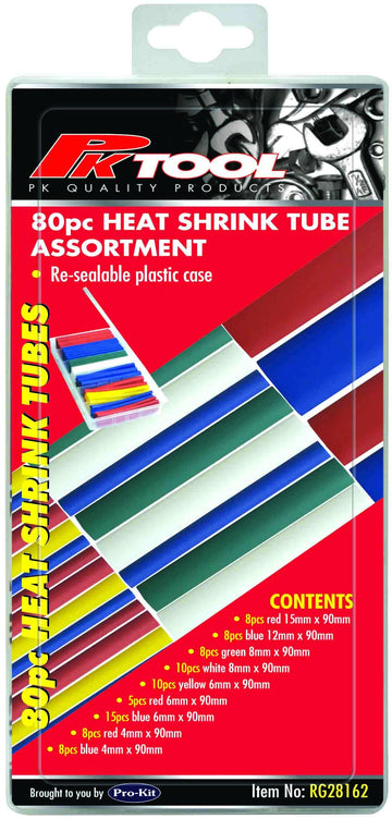 PKTool 80pc Heat Shrink Tube Assortment - RG28162 (Pickup Only)