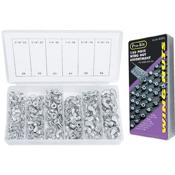 PKTool 150pc Wing Nut Assortment - RG2816 (Pickup Only)