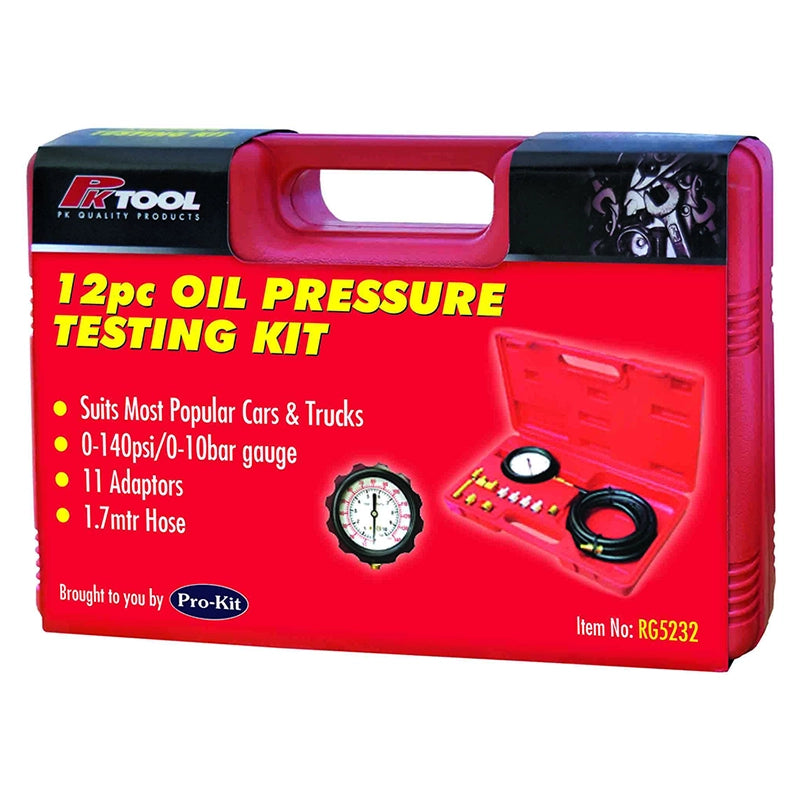 PKTool 12pc Oil Pressure Tester Kit - RG5232 (Pickup Only)