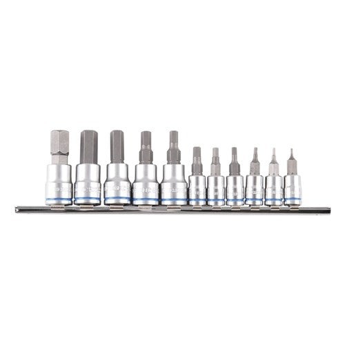 Kincrome 11 Piece Metric Hex Socket Set with Clip-On Rail - K5023