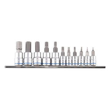 Kincrome 11 Piece Metric Hex Socket Set with Clip-On Rail - K5023