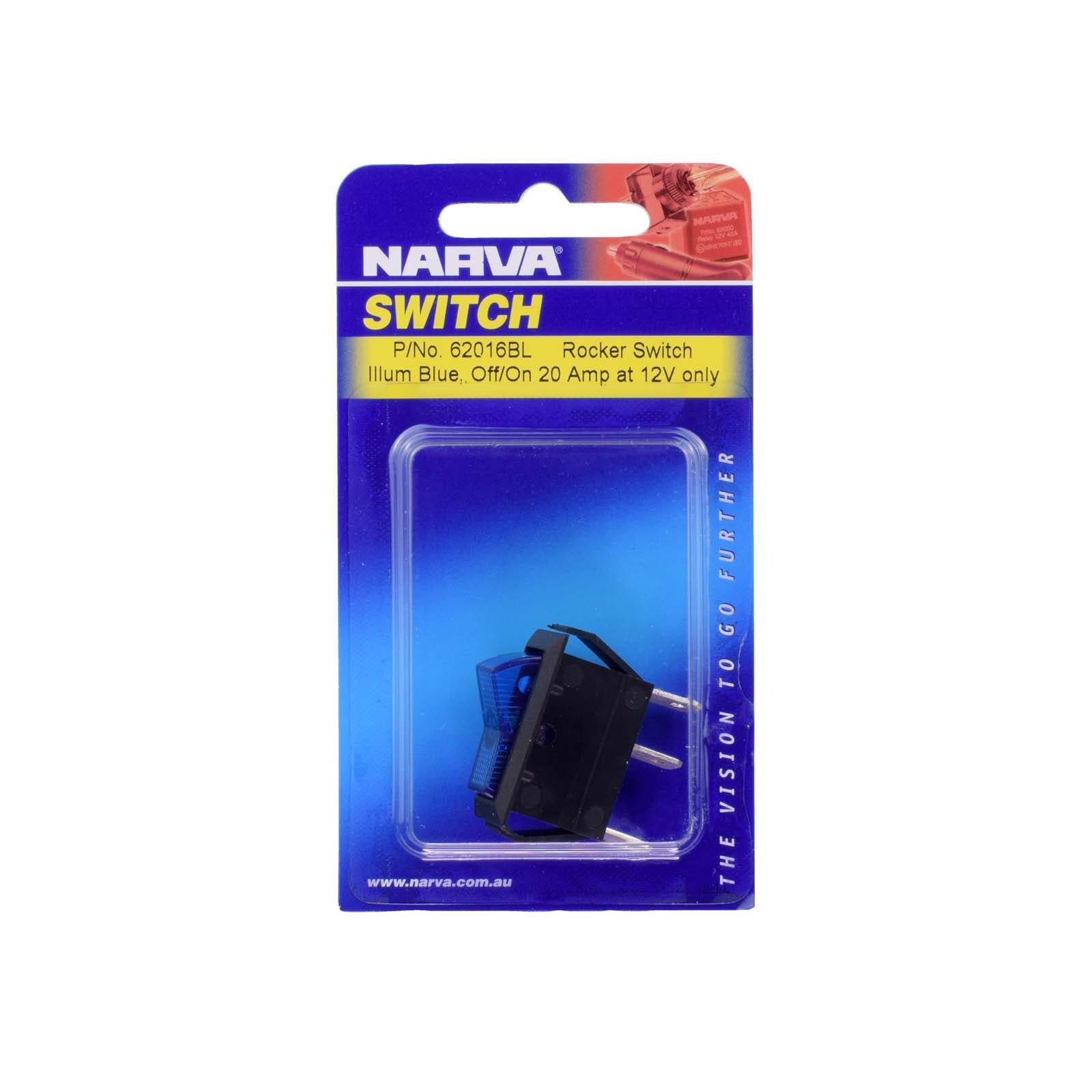 Narva 62016BL Illuminated Off/On Rocker Switch (Blue)
