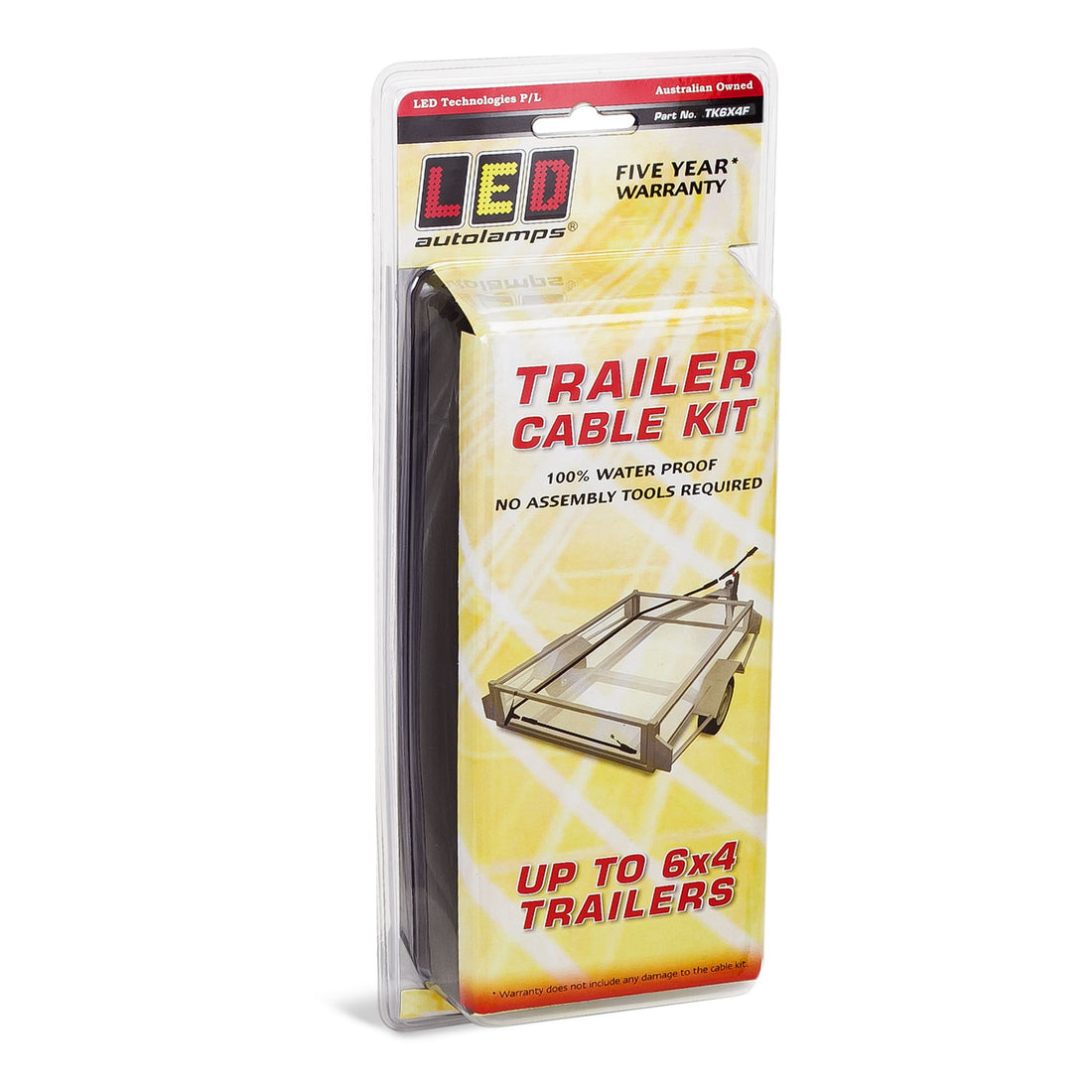 LED Autolamps TK6X4F 6x4ft 7 Pin Flat Plug Trailer Harness Kit, Compatible with LED Autolamps 150BAR2 and 100BAR2